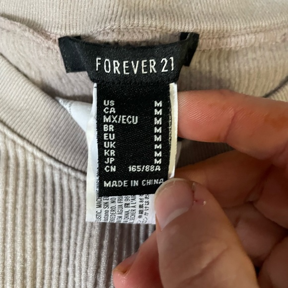 Forever 21 Ribbed Beige Short Sleeve Top - Picture 2 of 3